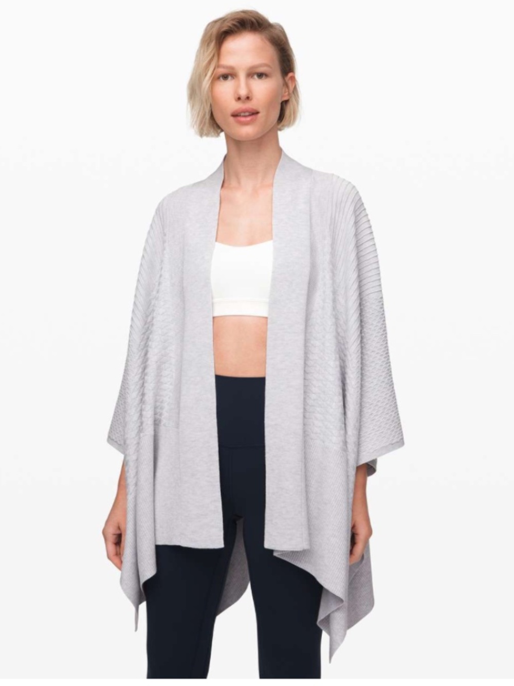 Lululemon Dream Weaver Wrap Code Gray Cashmere Blend Sweater One Size
